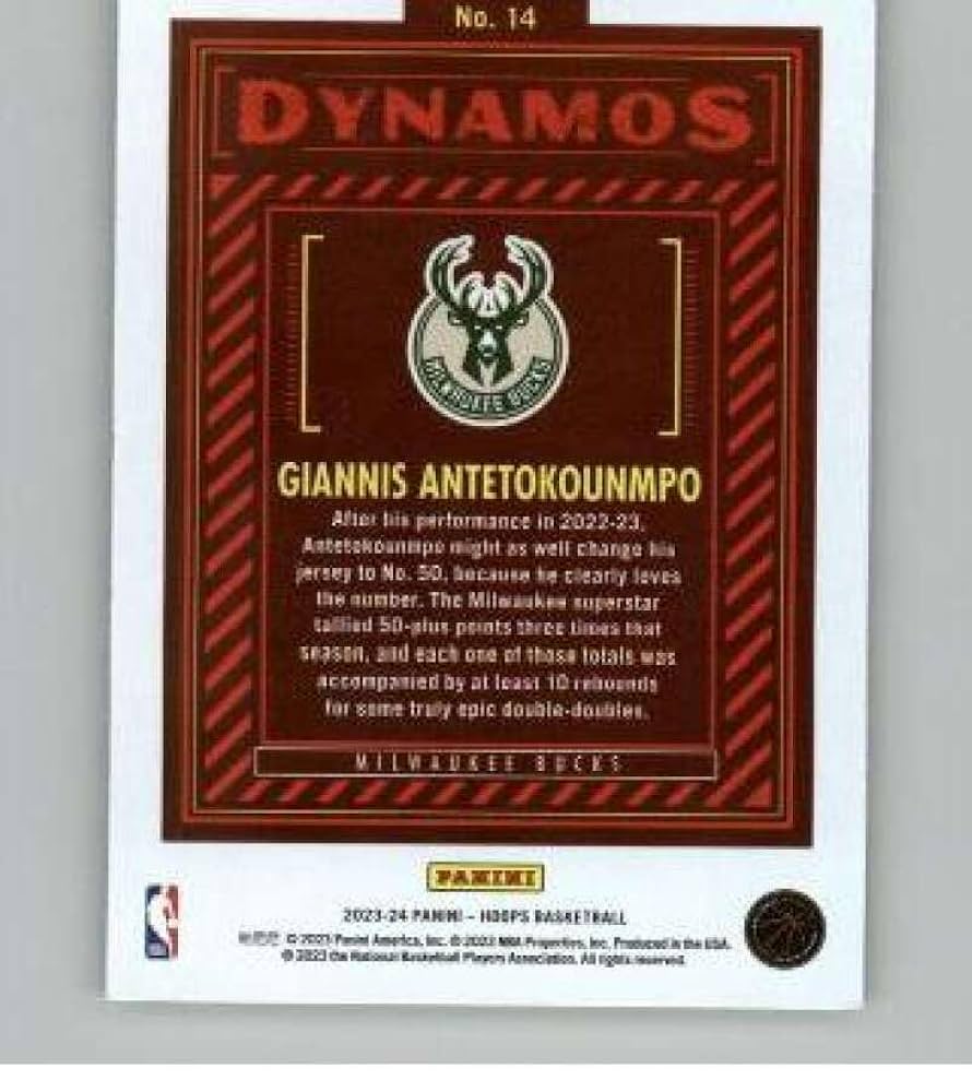 Amazon.com: 2023-24 NBA Hoops Dynamos #14 Giannis